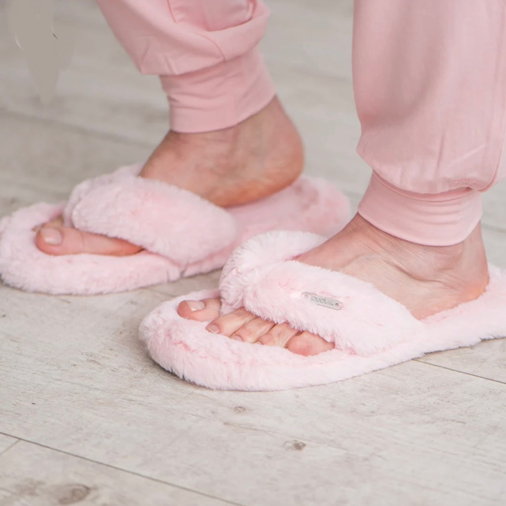 Pudus Blush Pink Recycled Cottontail Flip Flop Slippers S(5-6)